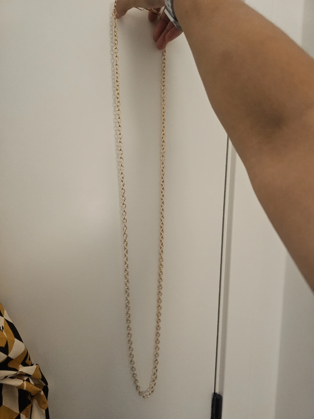 Gold Tone Rolo Chain Necklace extra long