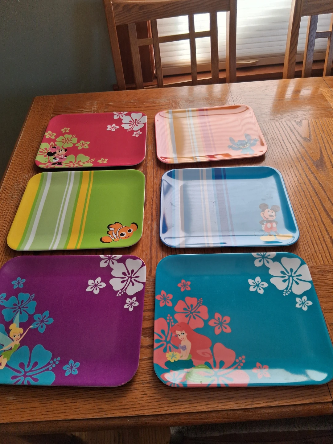 Set of 6 Disney Store Character Plates