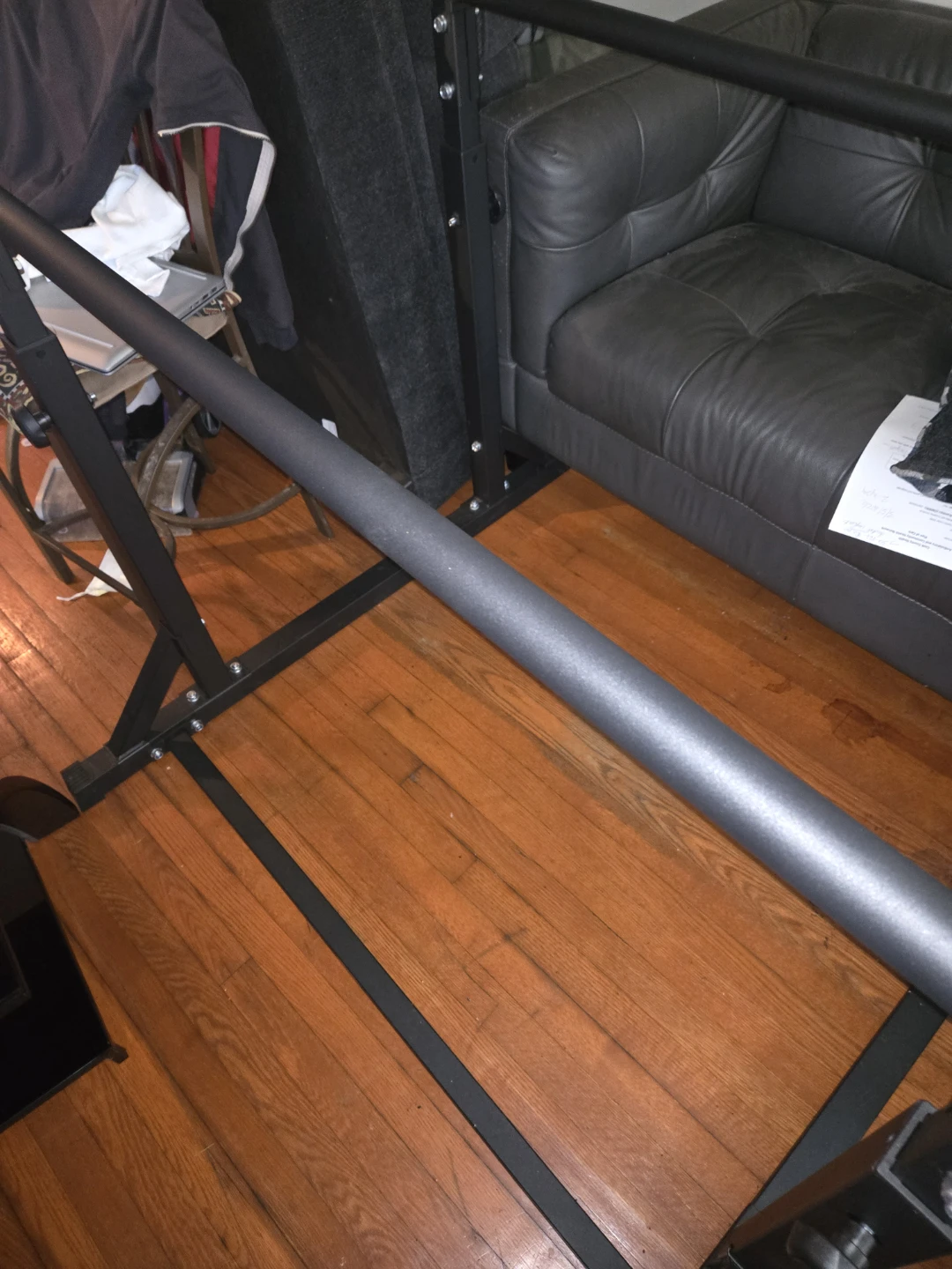 black metal freestanding dip bar / parallel bar station - photo 2