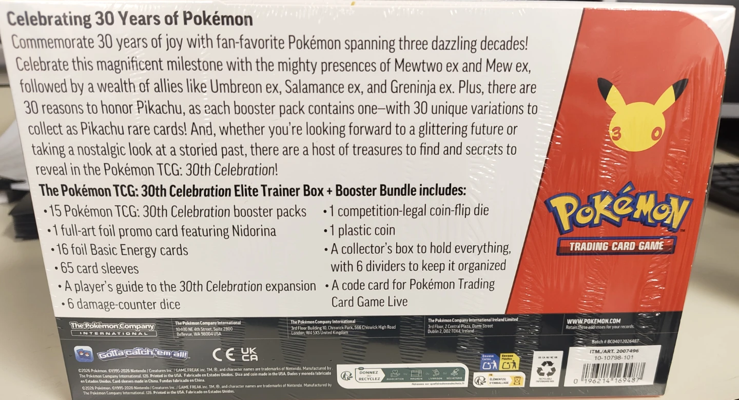 Pokémon TCG: 30th Celebration Elite Trainer Box + Booster - photo 2