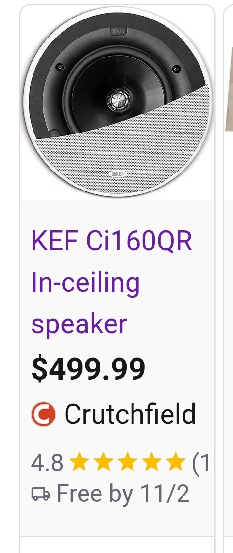KEF Ci160QR In-Ceiling Speaker "NEW" - photo 5