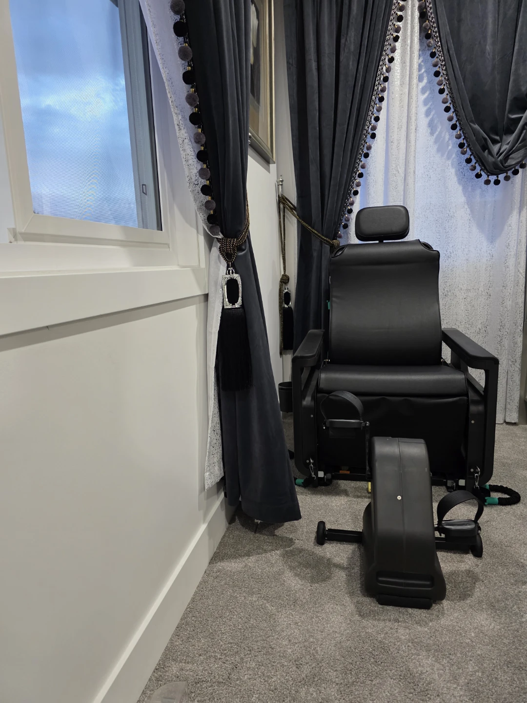 Black Reclining Exercise Chair