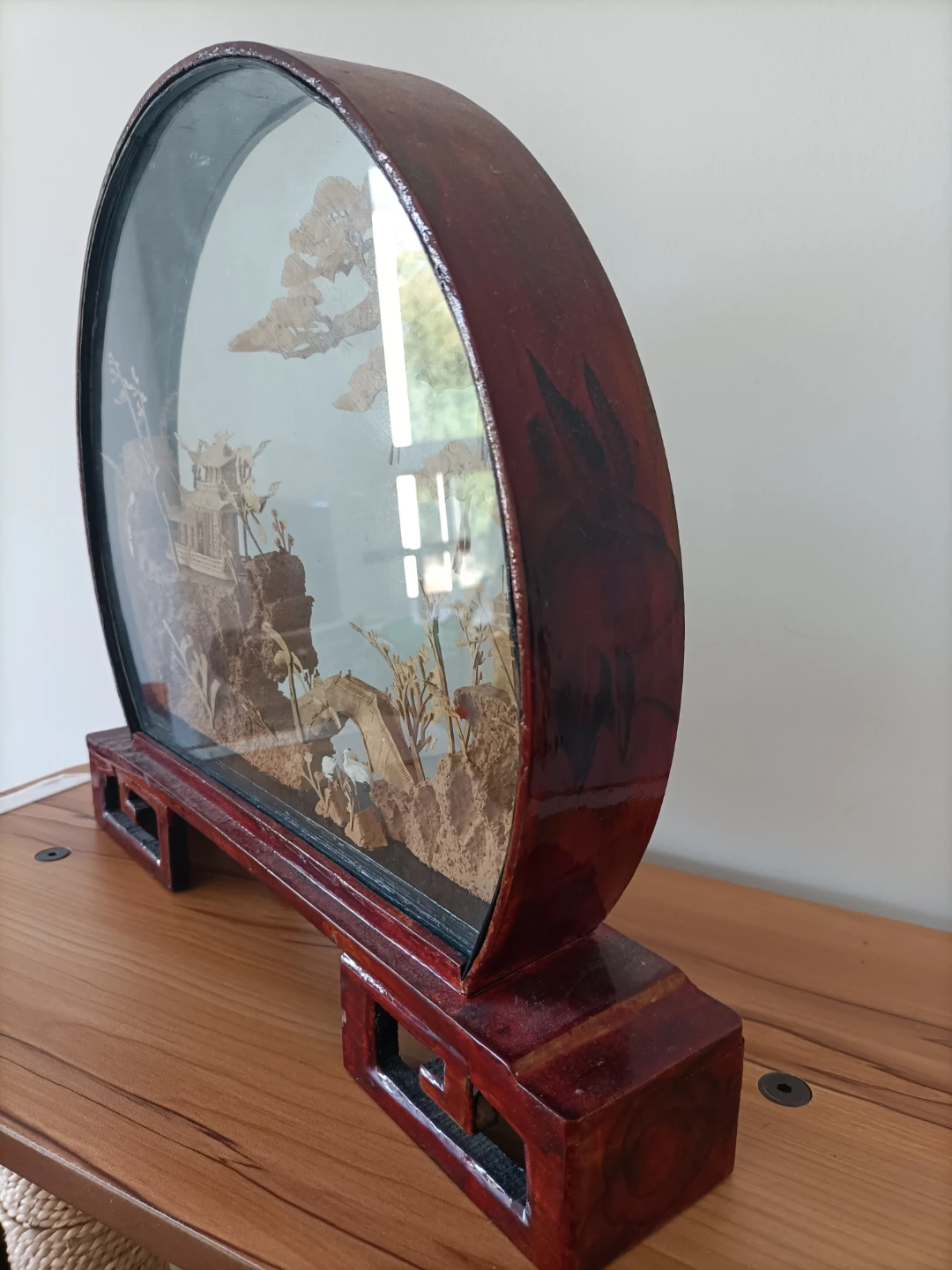 Vintage Chinese Cork Carving Display - photo 3