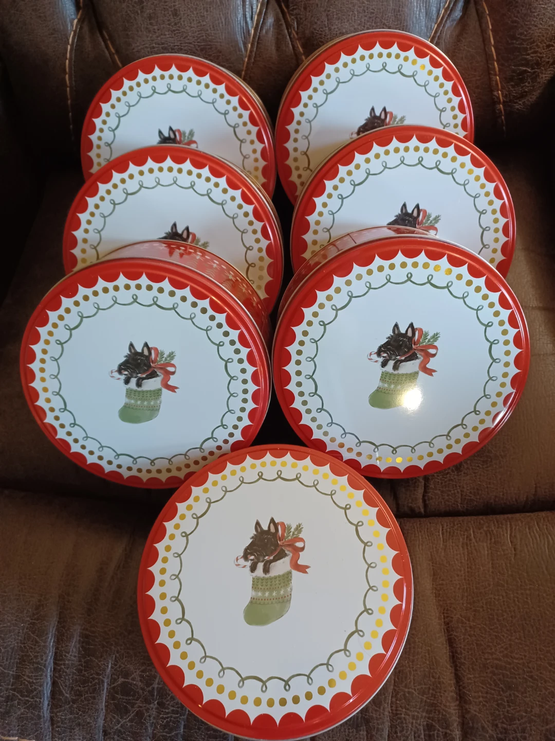 Set of 7 Decorative Holiday Tins