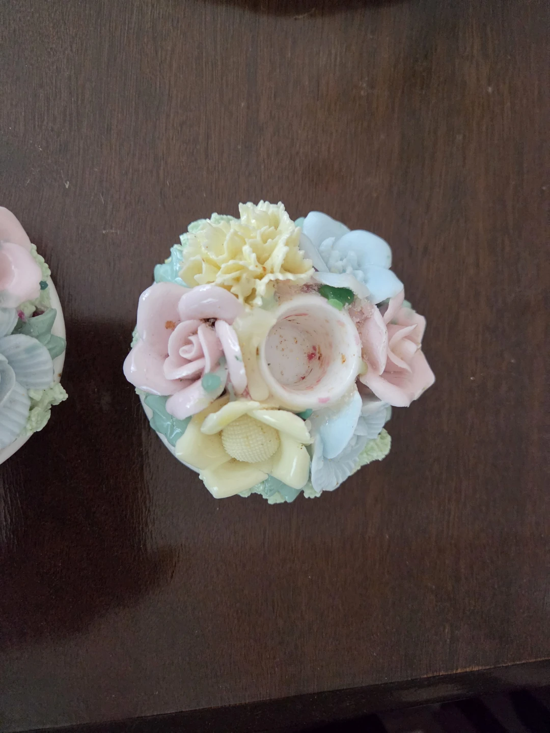Set of Two Floral Candle Holders (made in Japan) - photo 2