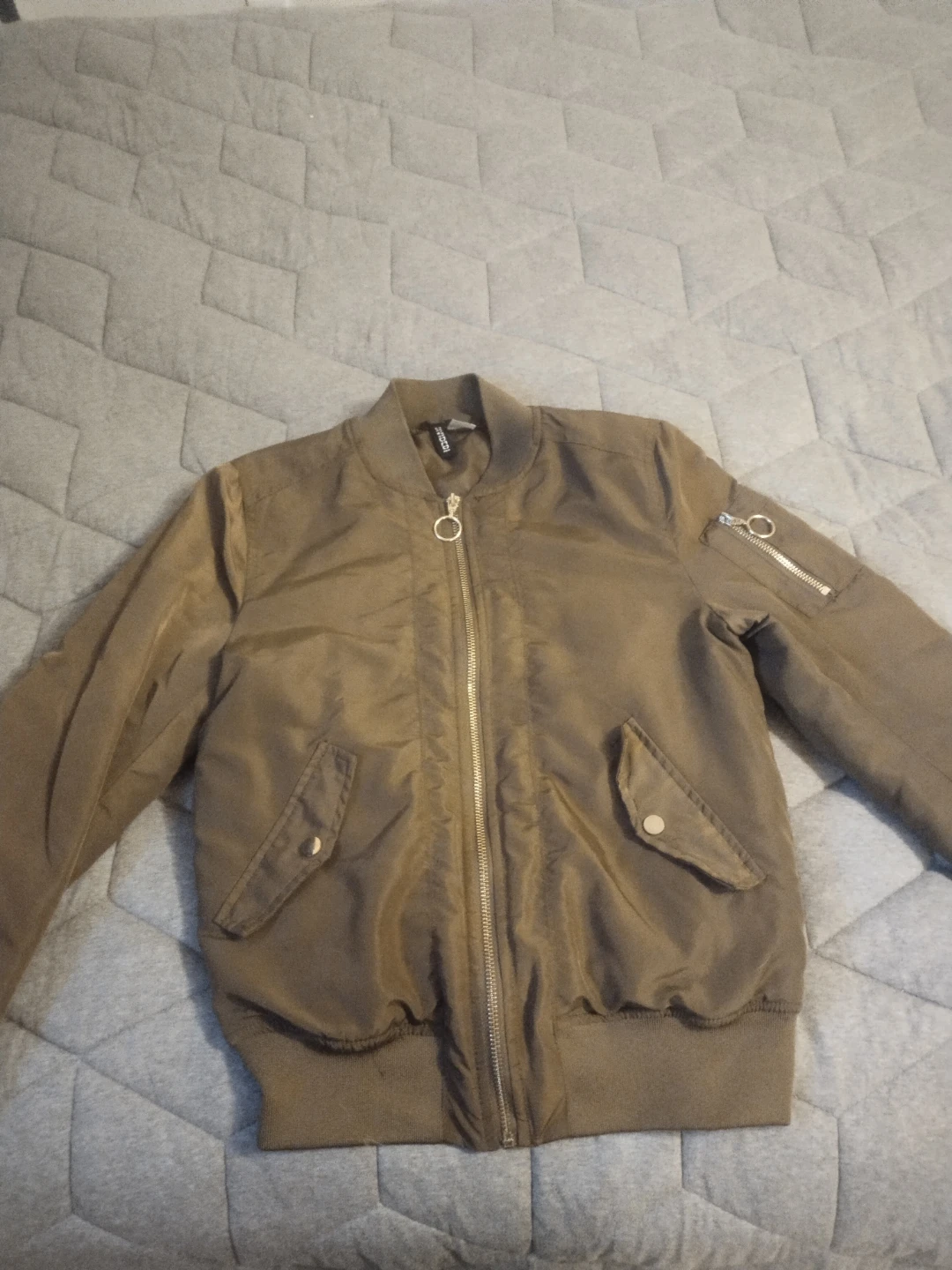 H&M DIVIDED Olive Green Bomber Jacket (XS)