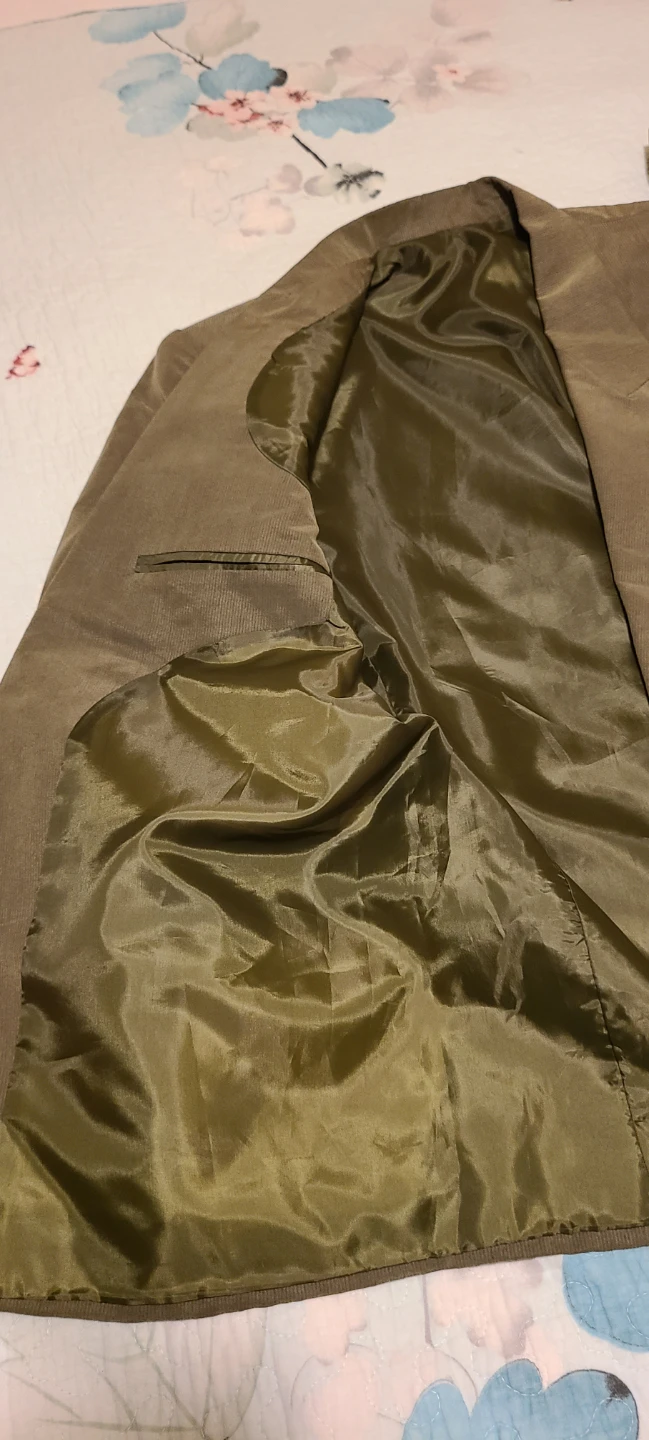 New Olive Green silk Corduroy Suit Set - photo 2