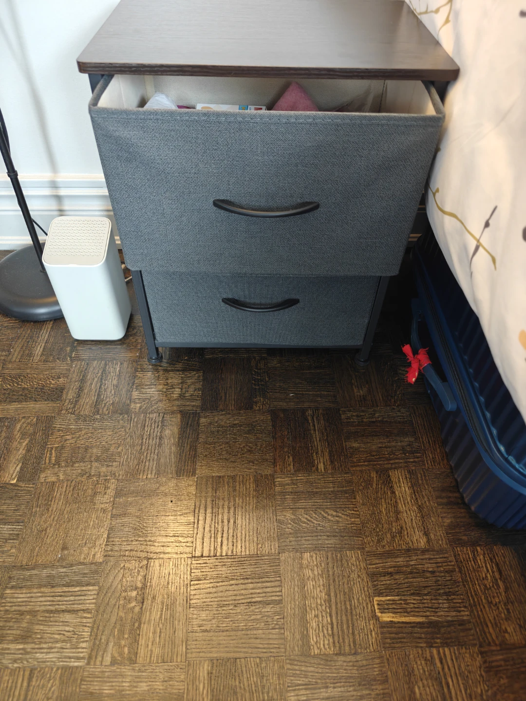 Two-Drawer Fabric Bedside Table - photo 3