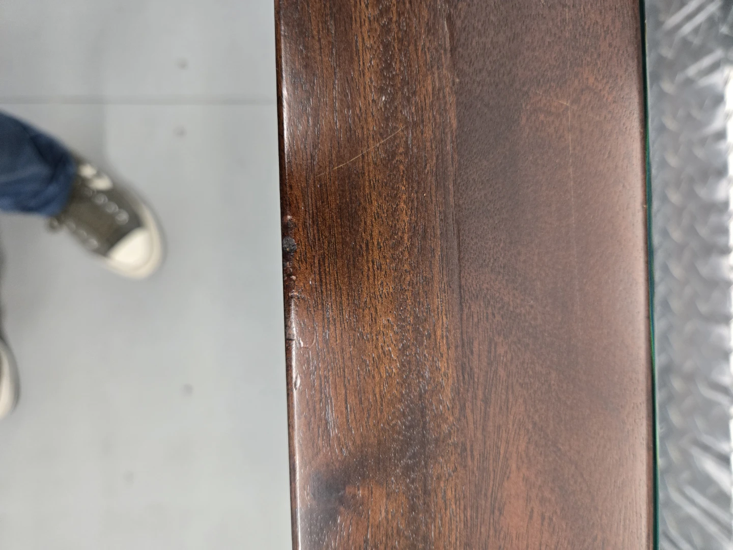 Dark Wood Console Table with Glass Top - photo 5
