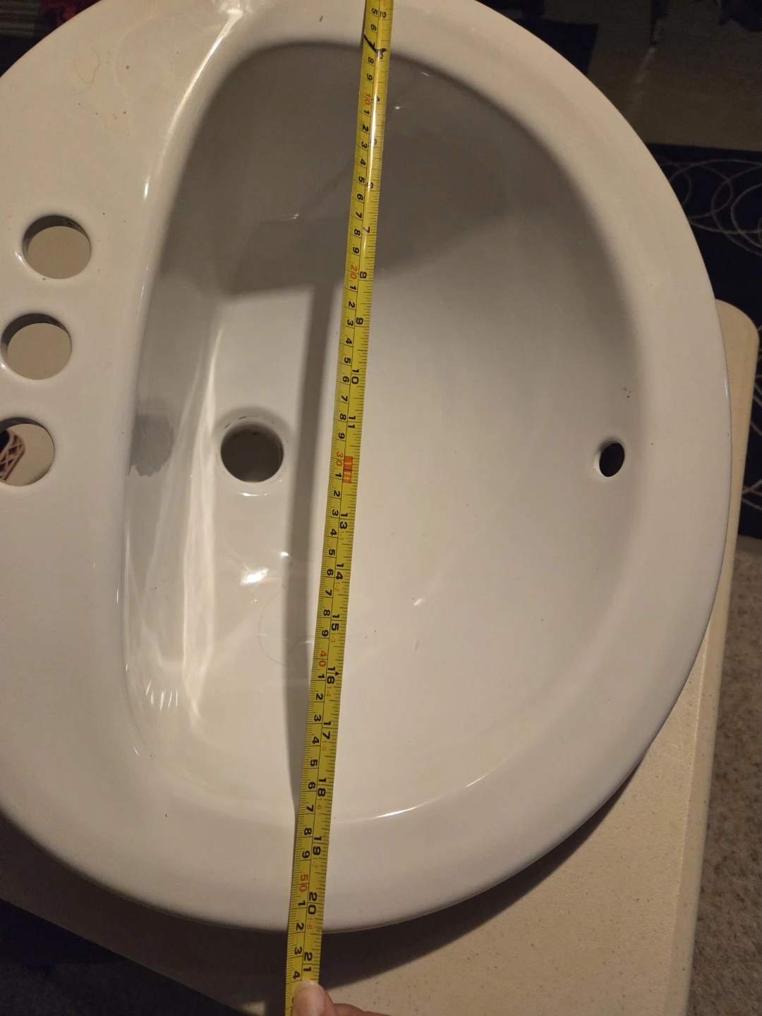 White Bathroom Drop-In Sink - photo 3