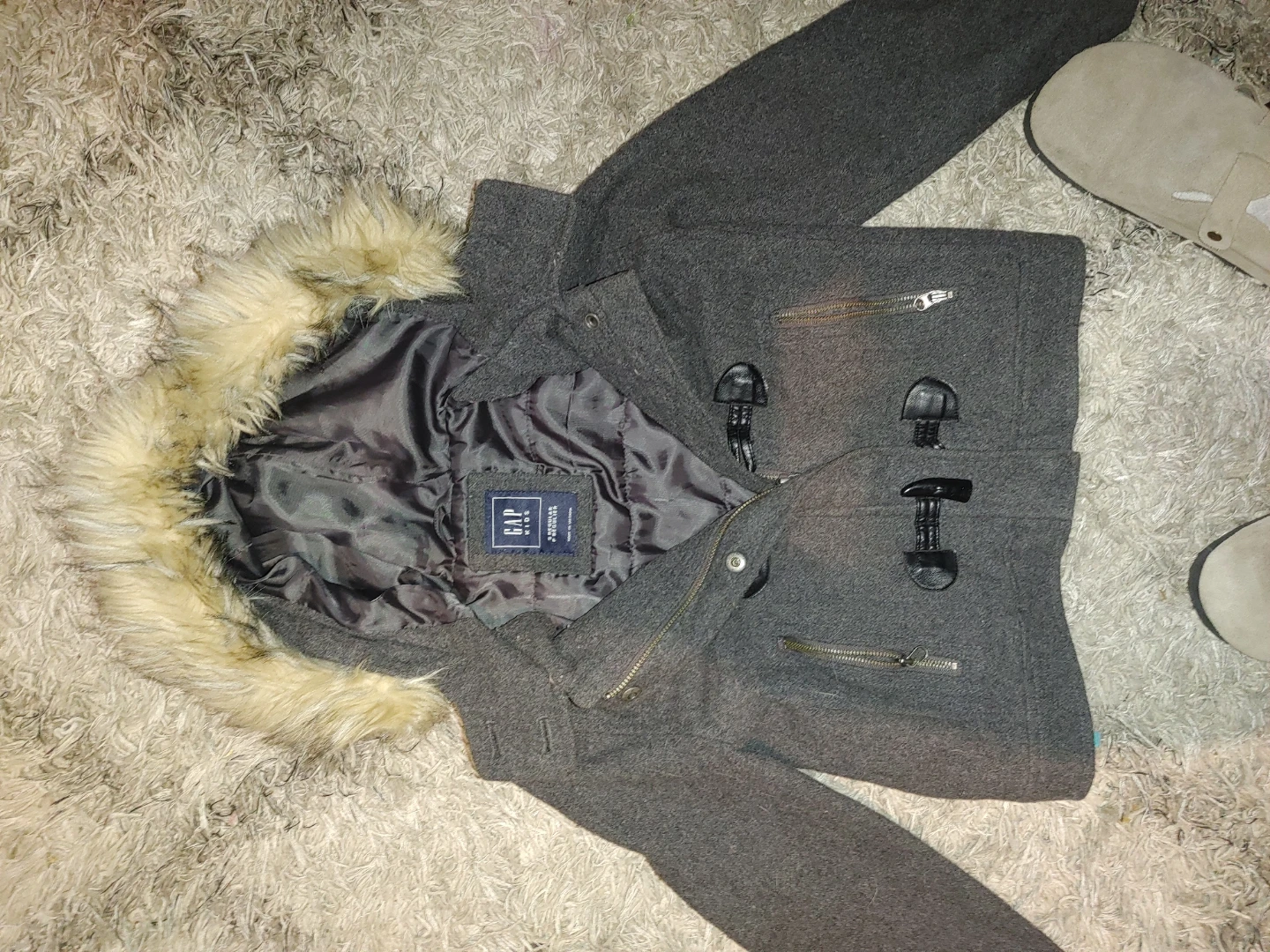 Gap Kids Grey Duffle Coat - Size SM (5/6 years) - photo 2