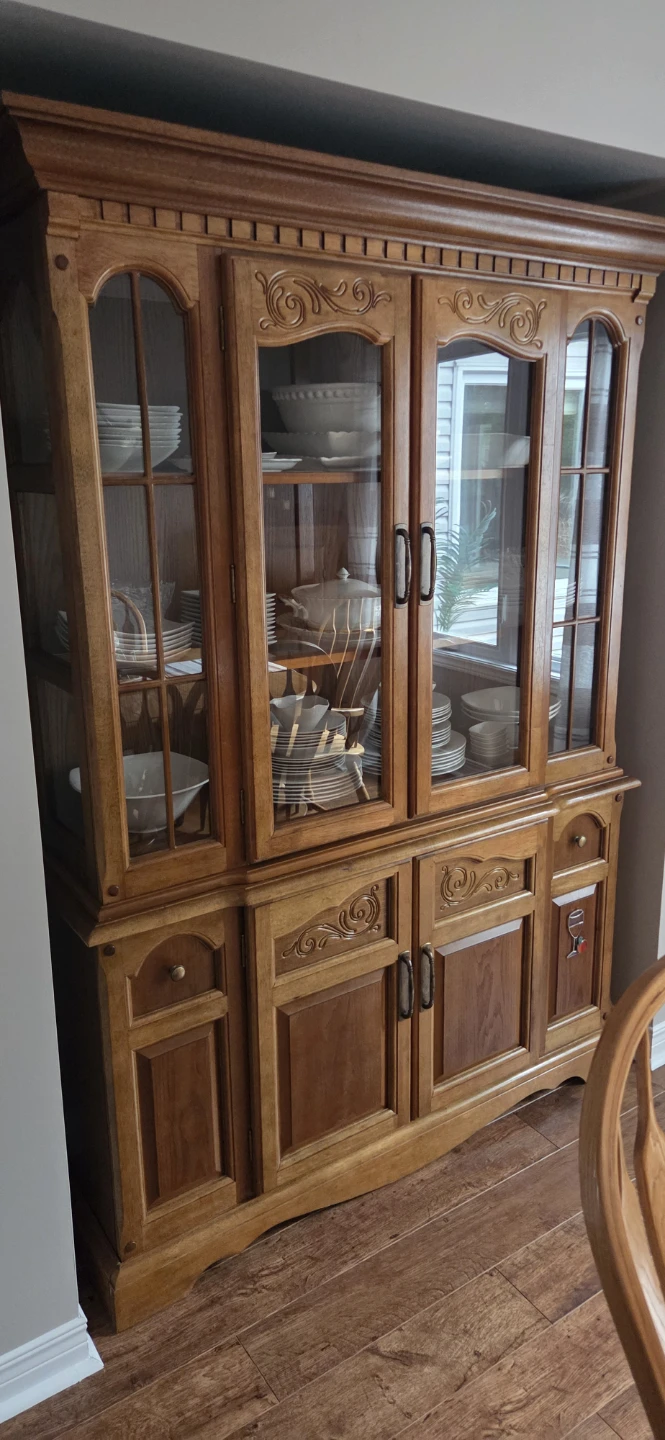 Solid wood buffet and hutch