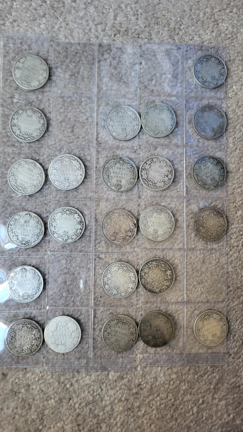 Collection of Vintage Canadian Silver Quarters
