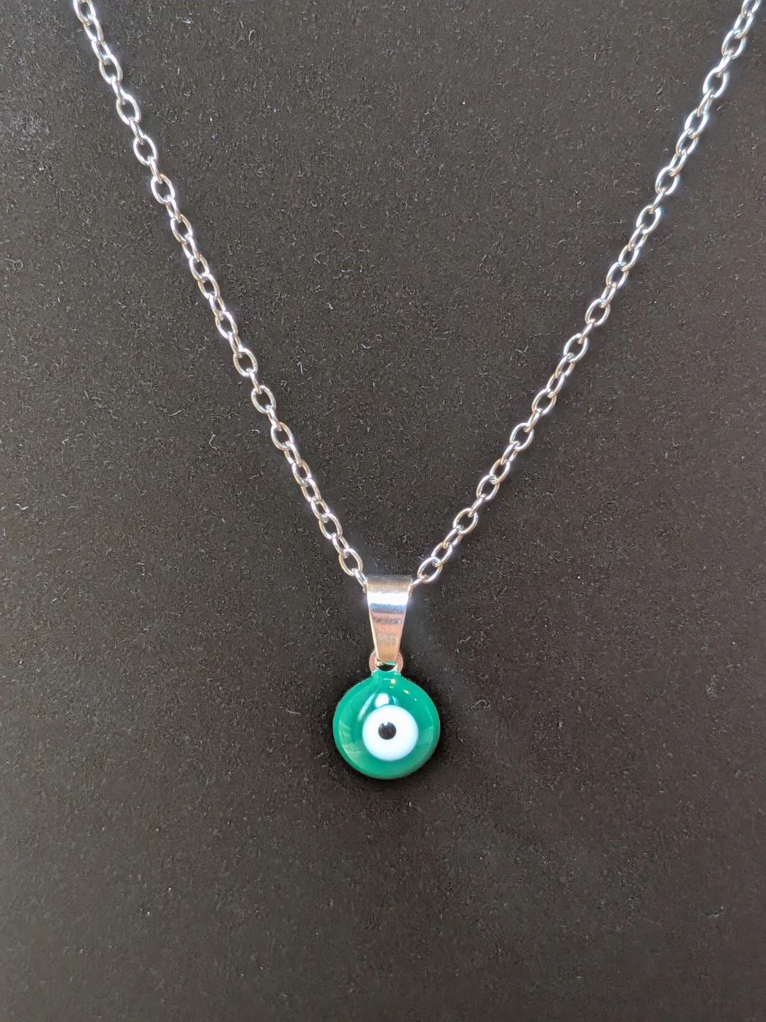 Dainty Green Evil Eye Pendant Necklace
