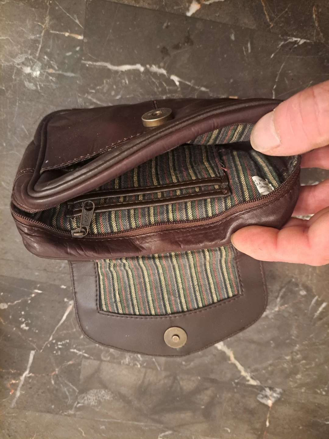 Tiger Brown Genuine Leather Shoulder Bag - photo 2