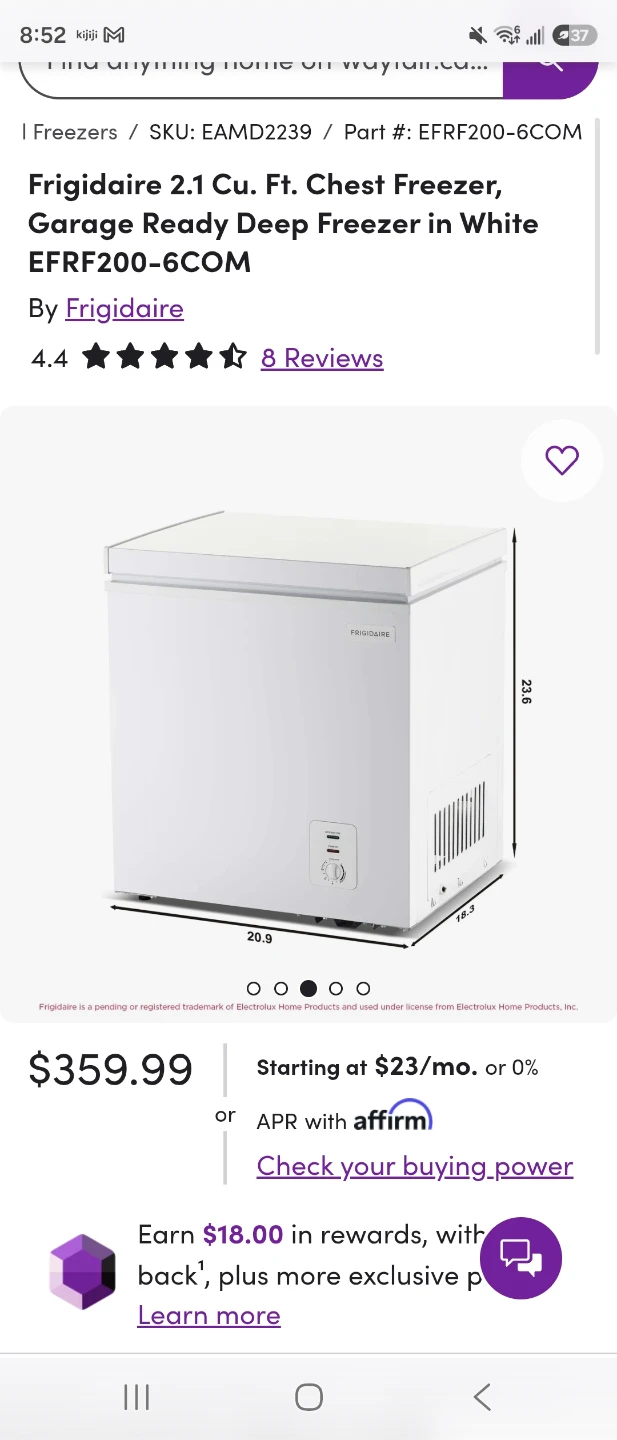 Frigidaire 18.5" 2.1 cu ft. Mini White Garage Ready Convertible - photo 2