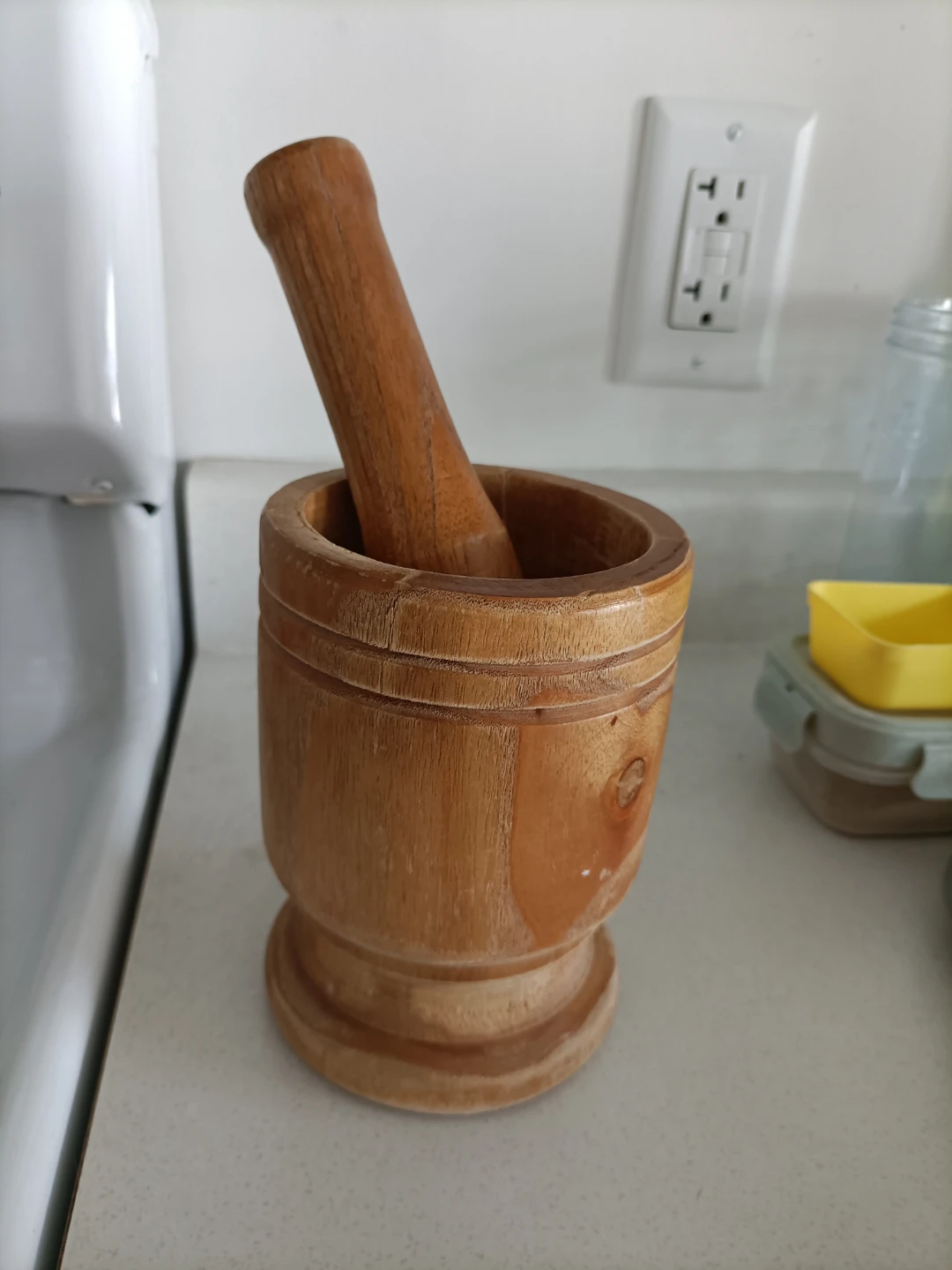 Wooden Mortar and Pestle
