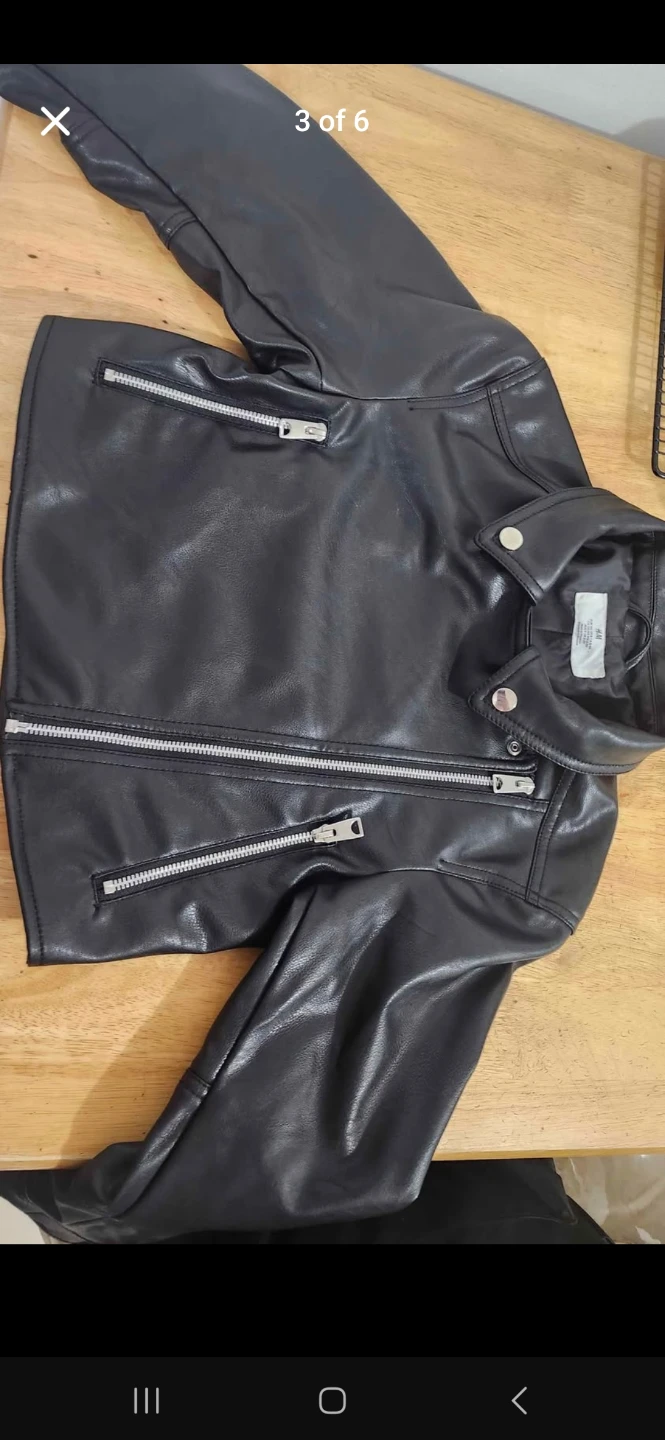 H&M Black Faux Leather Biker Jacket