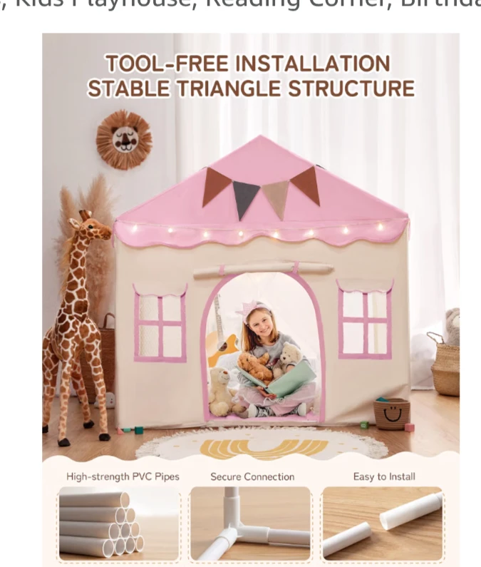 Pink Kids Play Tent - photo 2
