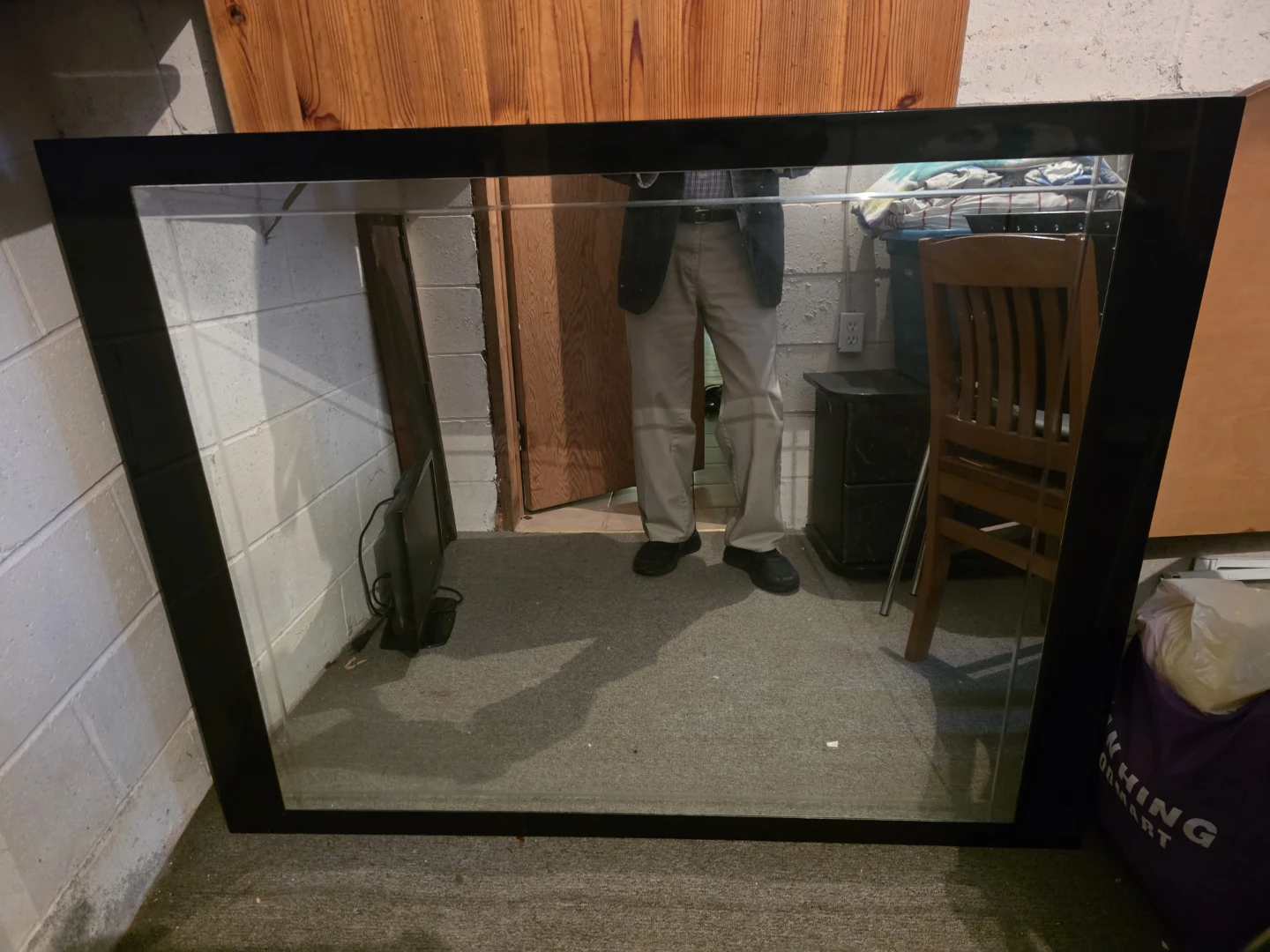 Wood frame large mirror
