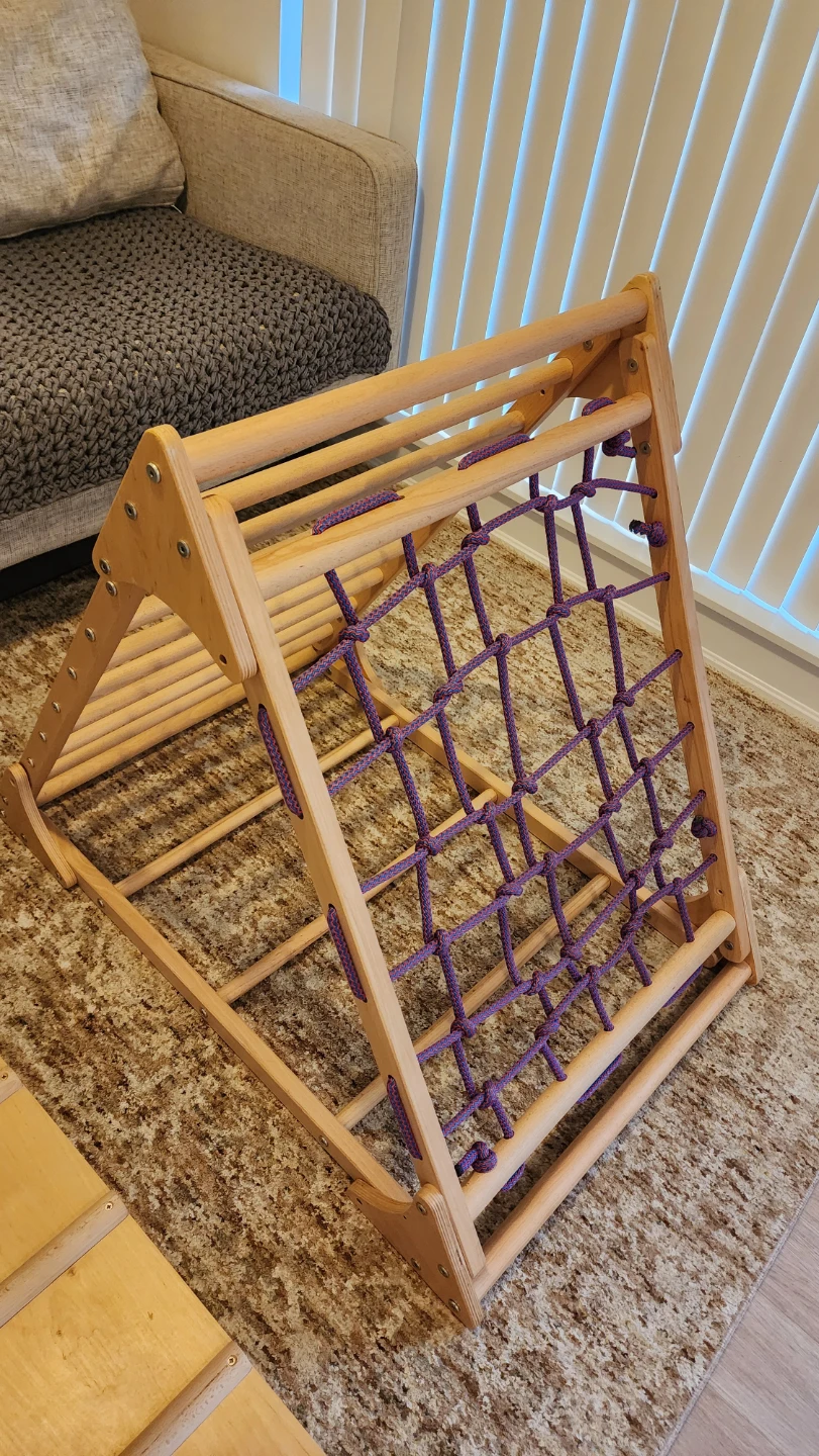 Wooden Pikler Triangle Climbing Frame with Ramp - photo 2