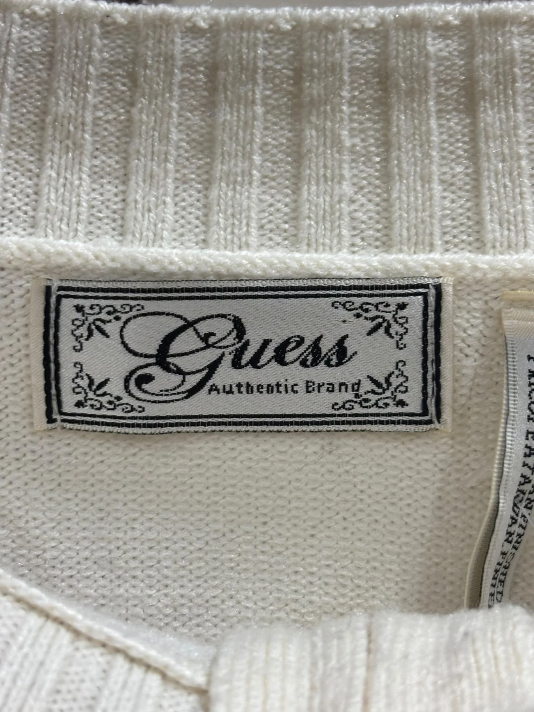 Vintage Guess Off-Shoulder Zip-Up Sweater - photo 3