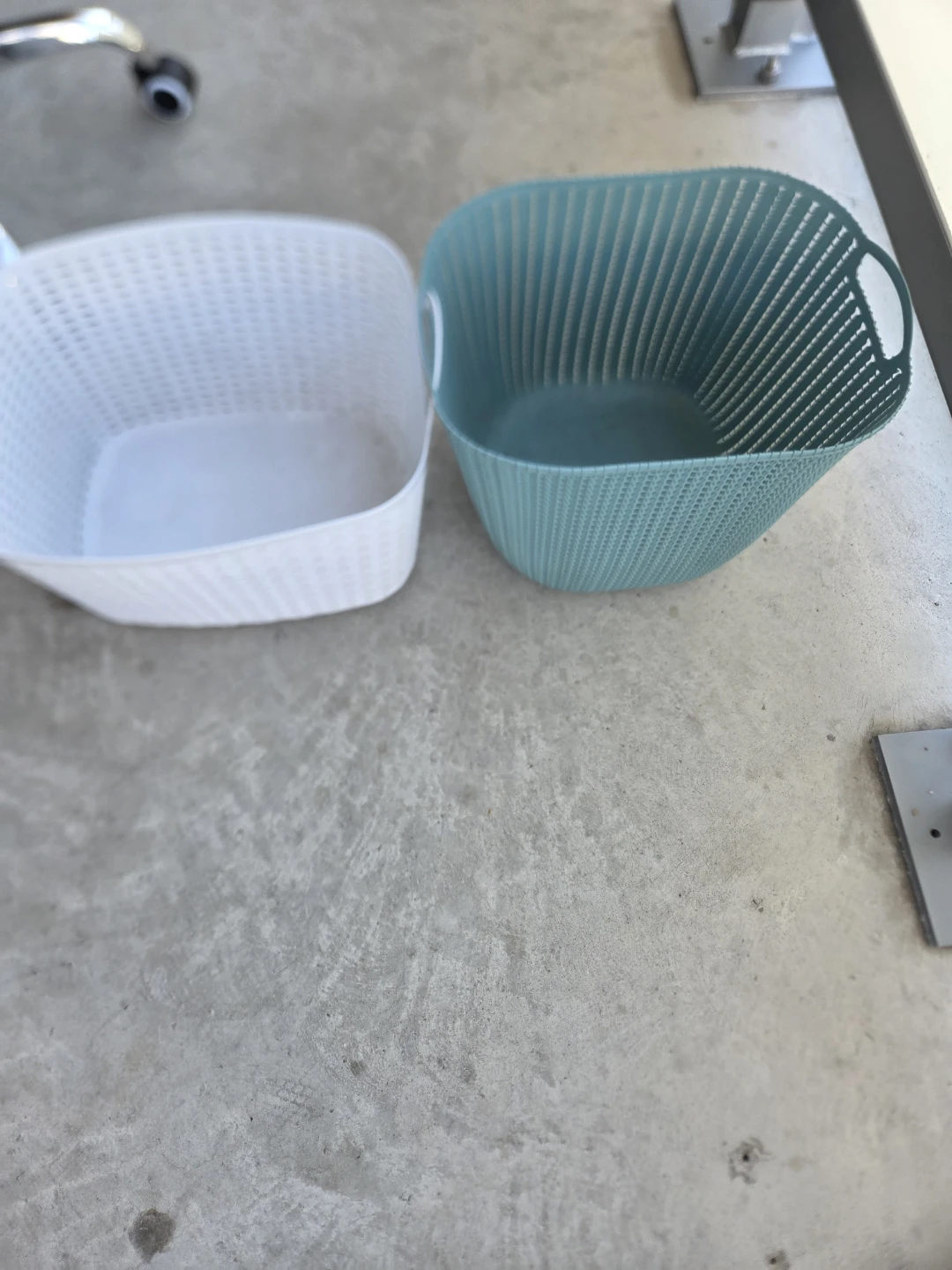 Two Woven Plastic Storage Baskets - photo 2