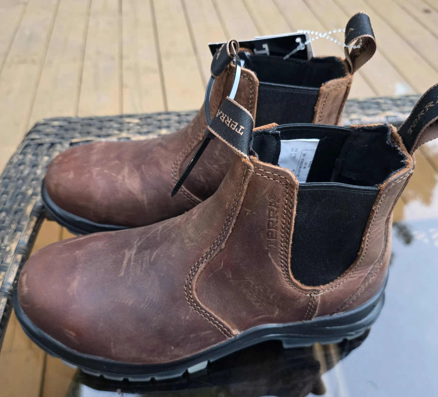 Terra Brown Leather Unisex Work Boots. Brand NEW