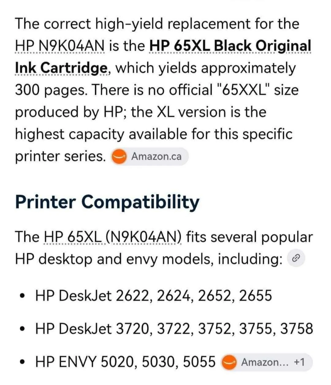 NEW! Official HP 65XL Black Ink Cartidge - photo 2
