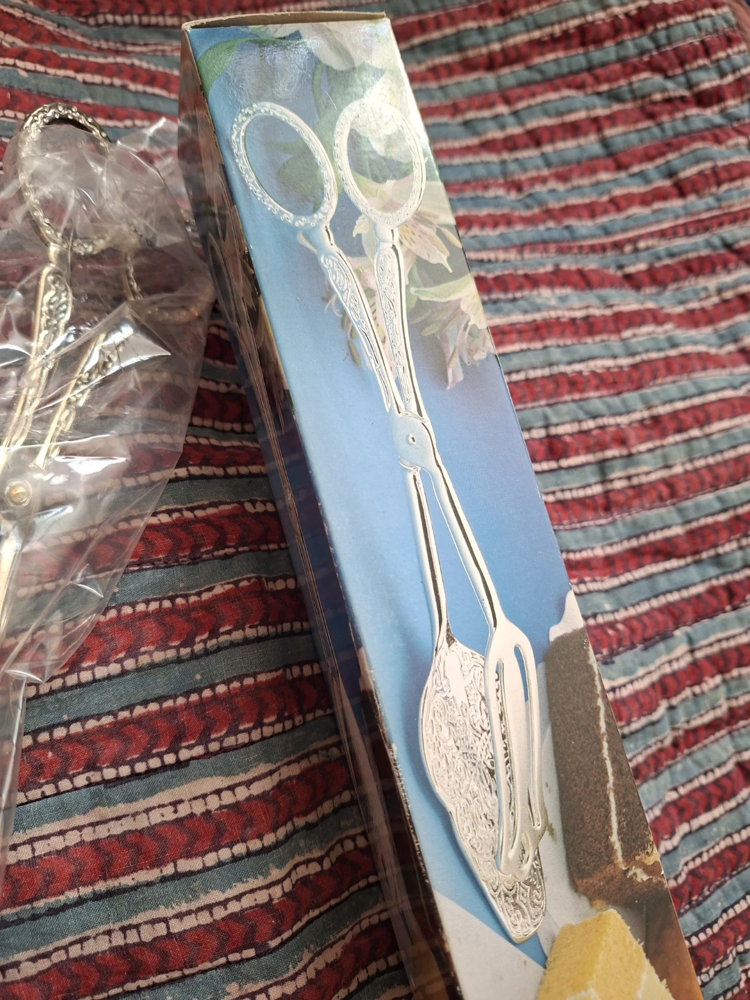 Silver-Tone Decorative Salad and Cake Server Tongs - photo 2