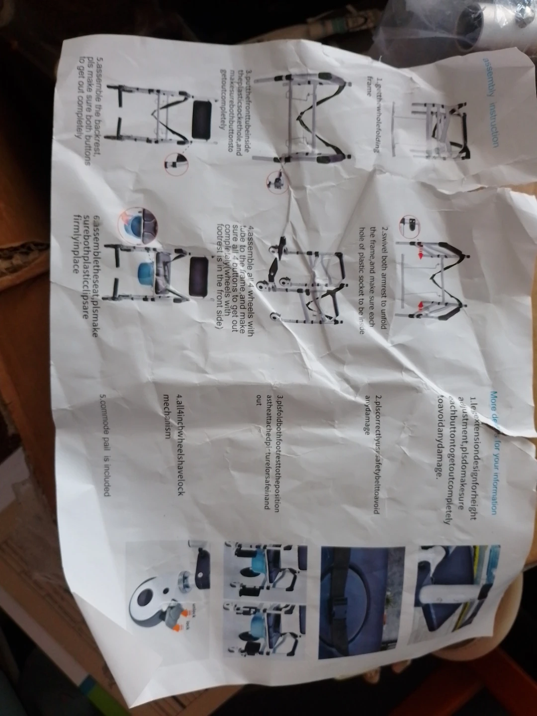 VEVOR 4-in-1 Commode Shower Wheelchair - photo 5