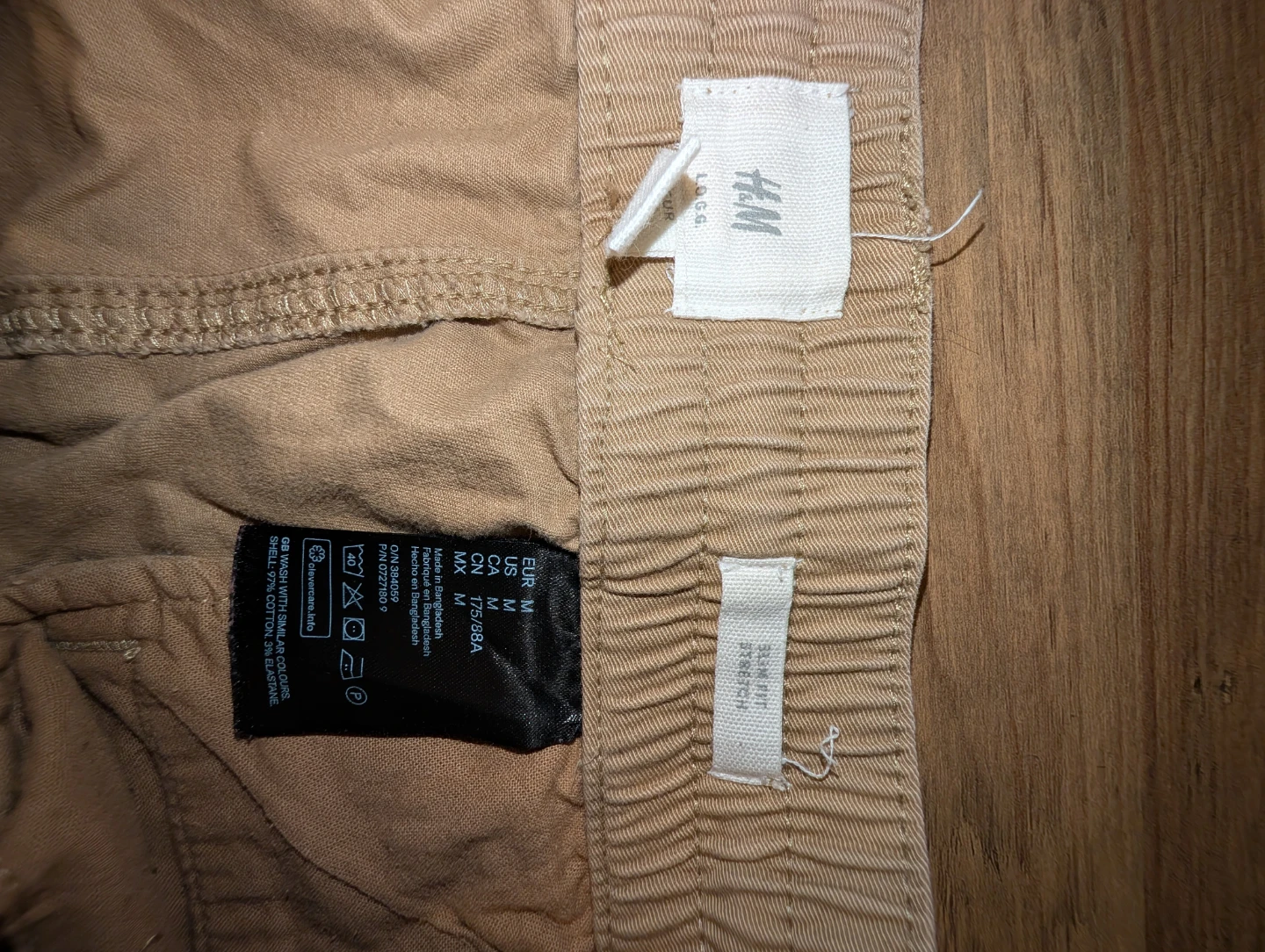 H&M Slim Fit Stretch Joggers - Beige - photo 3