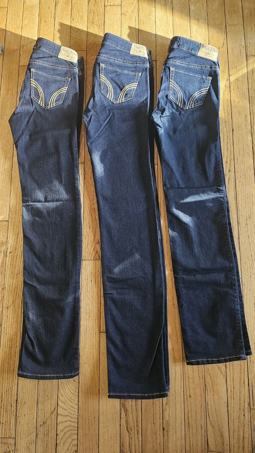 Three pairs of Hollister jeans