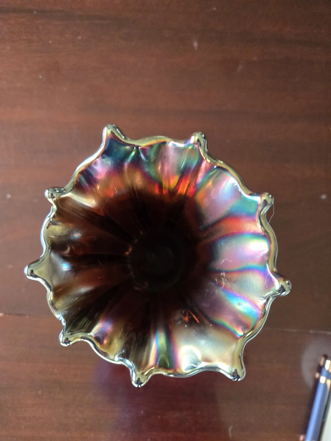 Antique 9" Amethyst Carn Swung Vase - Fenton Fine Rib - photo 2