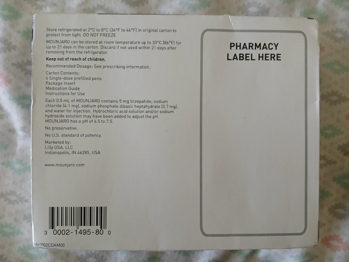 Mounjaro 5mg Injection 4-Pack - photo 2