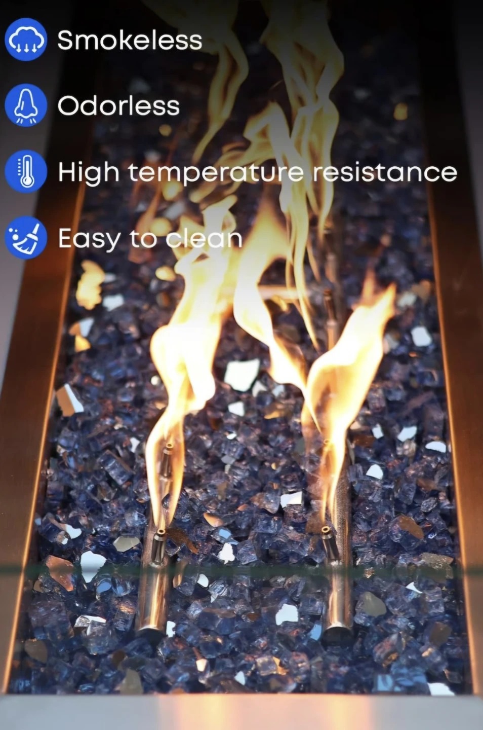 Stanbroil 10lbs Tempered Fire Glass 1/4" Pacific Blue - photo 4