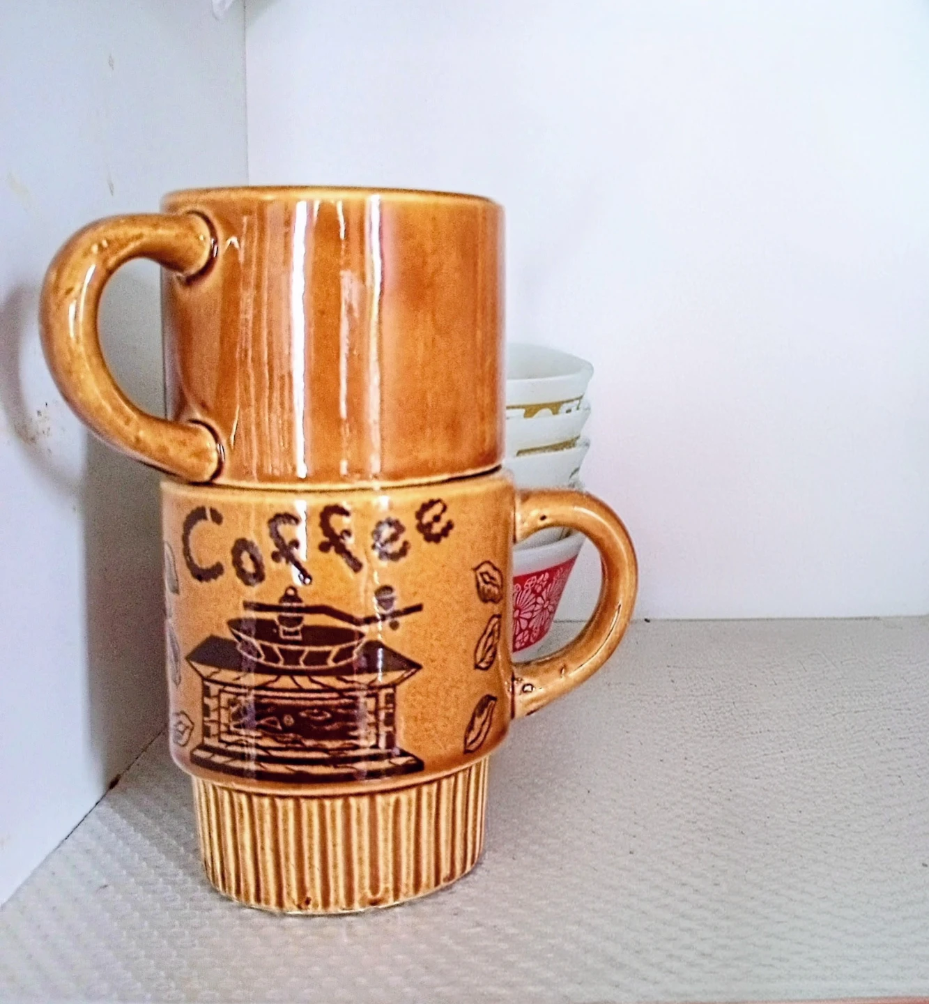 Vintage Mid-Century Japanese Stackable Coffee Mugs - photo 2