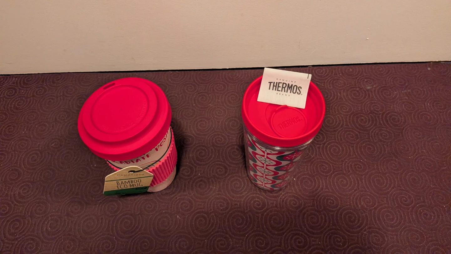 Two Travel Mugs: Cambridge Bamboo and Thermos - photo 2