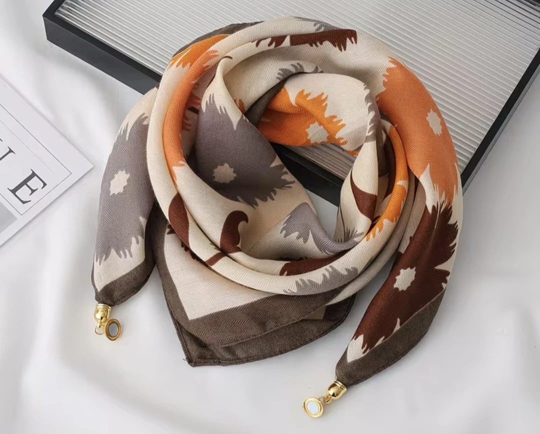 cotton linen scarf with magnetic buckle, styles as in pictures - photo 4