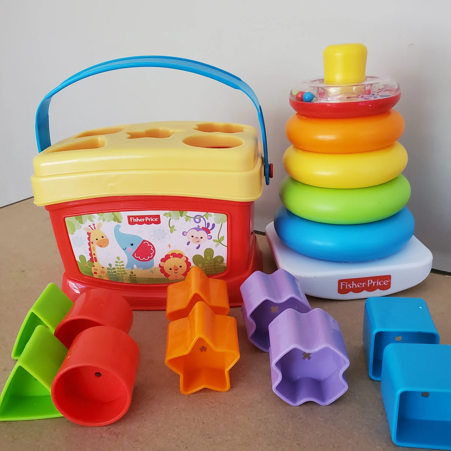 Fisher-Price Play and Learn Set - Shape Sorter and Rock-A-Stack
