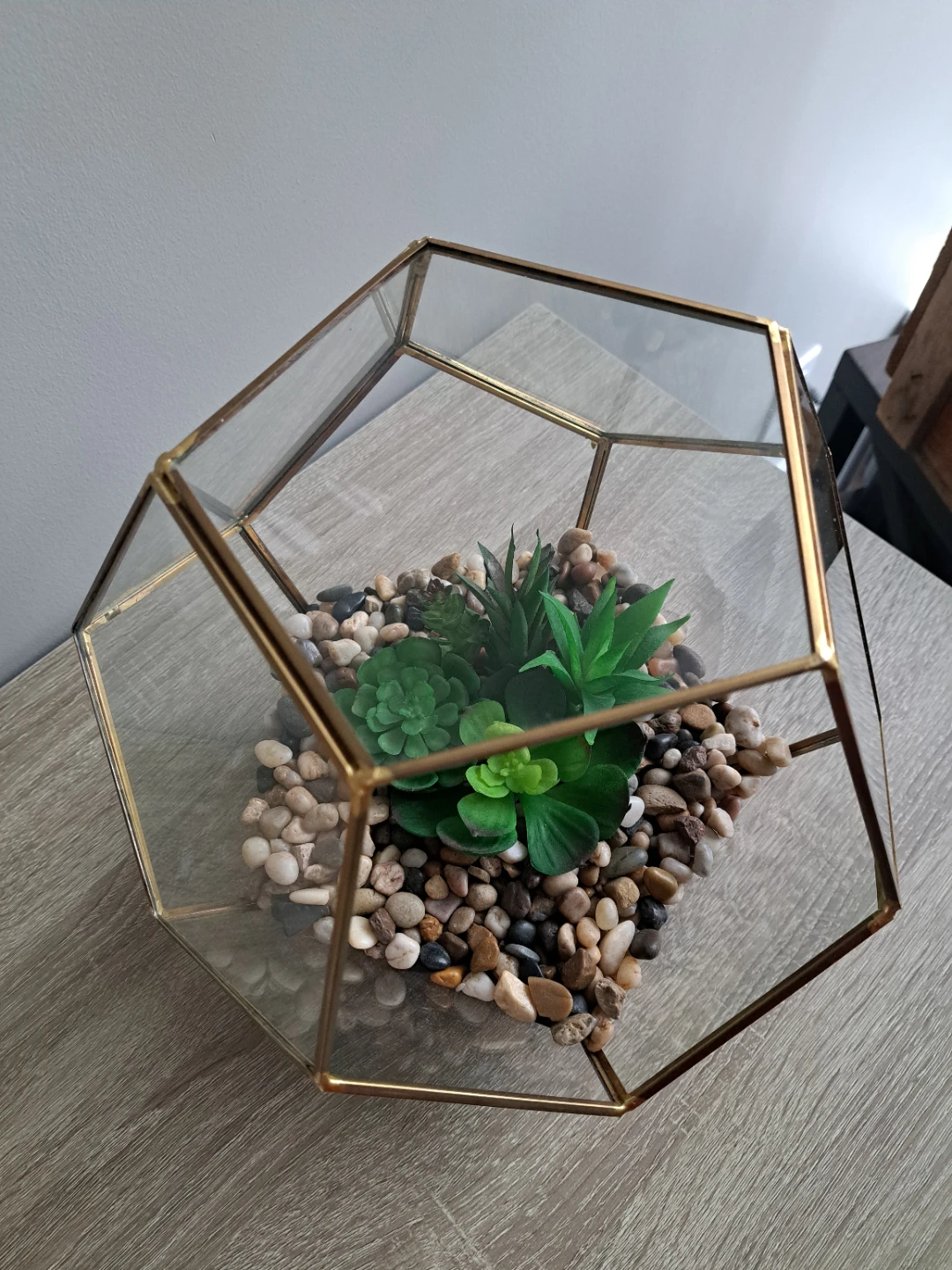Large Geometric Glass Succulent Terrarium - photo 4