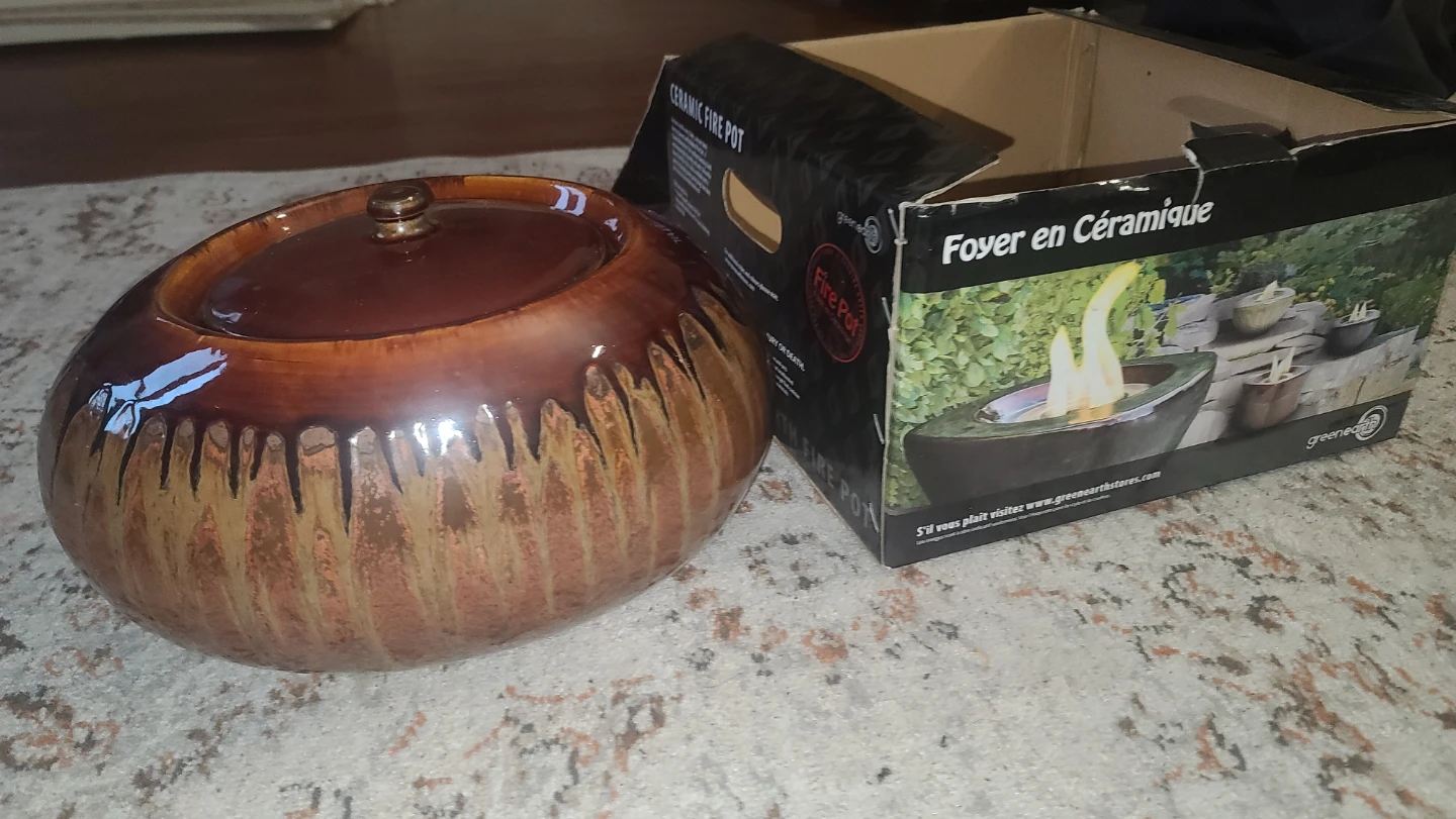 Greenearth Ceramic Fire Pot - Chestnut