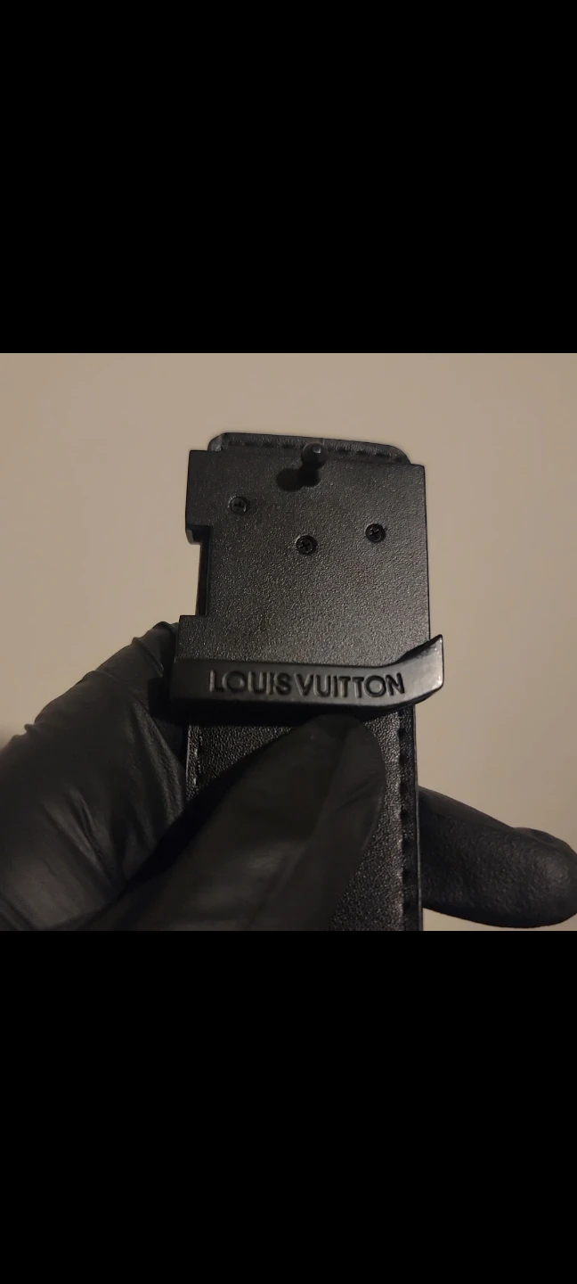 "LV" Louis Vuitton Black Monogram Belt - photo 3