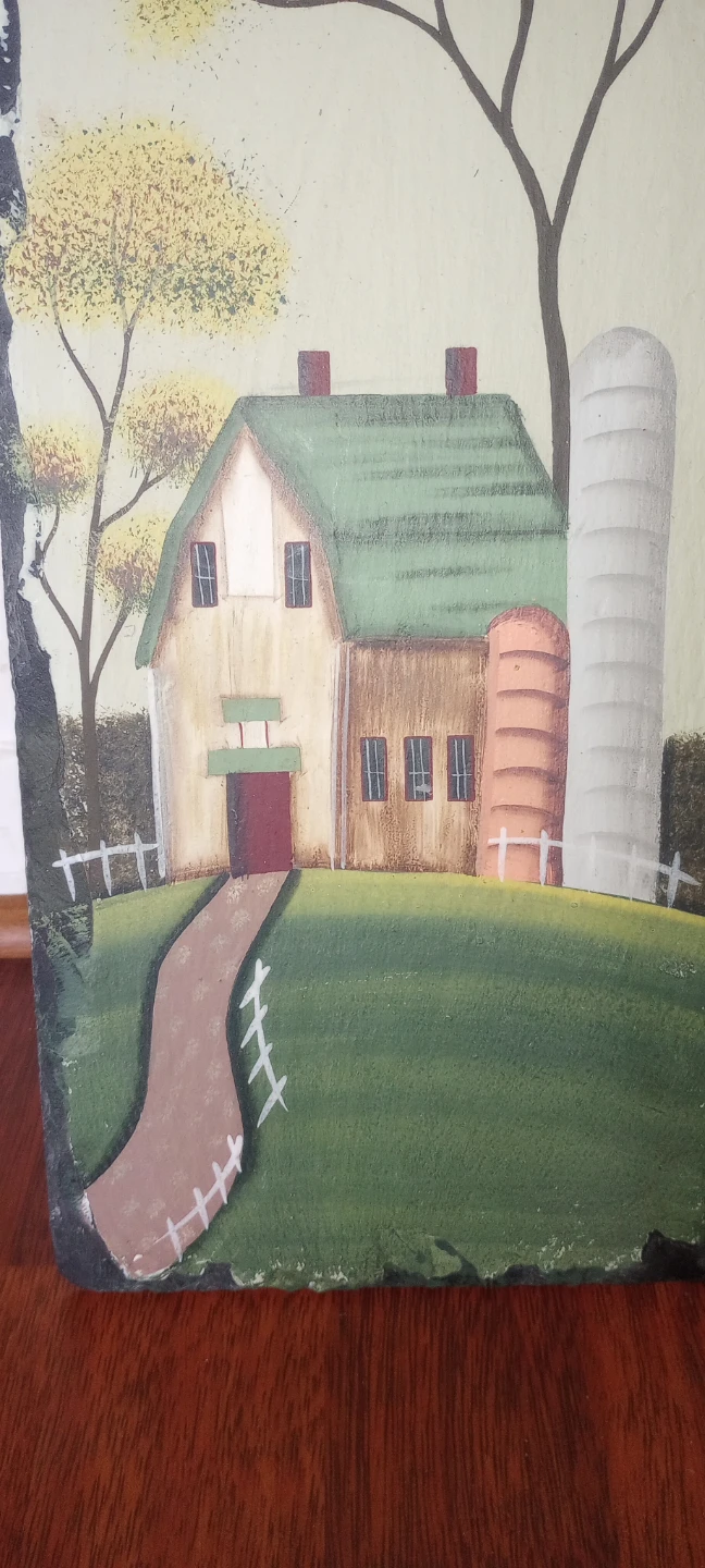 Vintage Hand Painted Farmhouse Slate Wall Hanging - photo 3