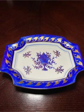 Japanese Handpainted Royal Cobalt Blue & Gold Plate - photo 3