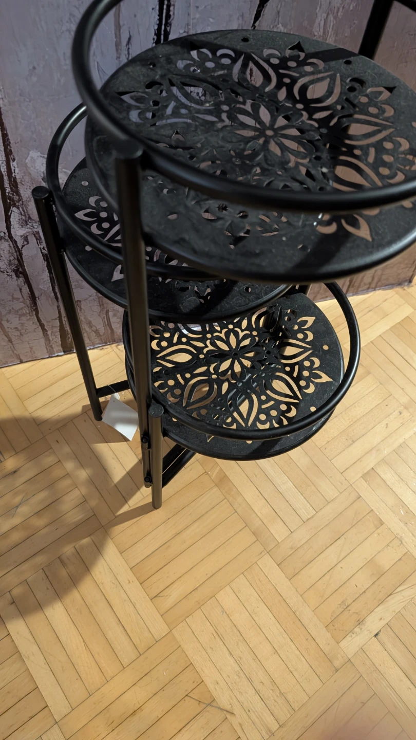 Black Metal Three-Tier Plant Stand - photo 3