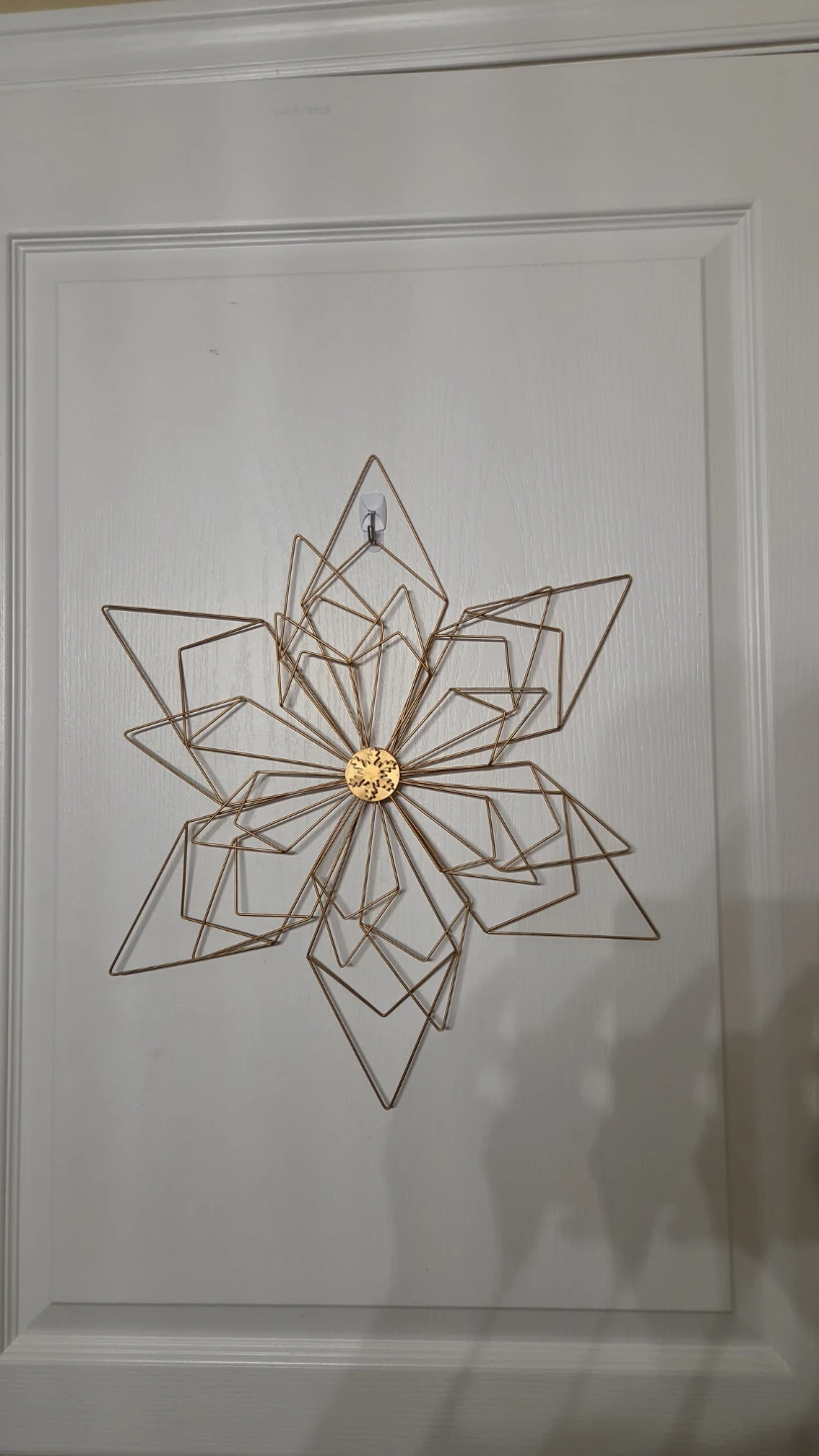Gold Wire Geometric Snowflake Wall Decor