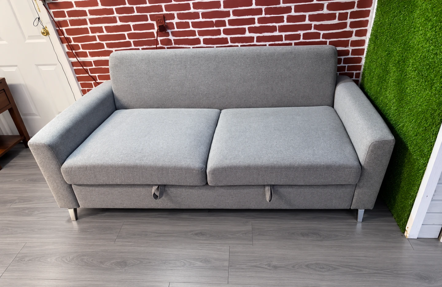 Grey Pull-Out Sofa Bed