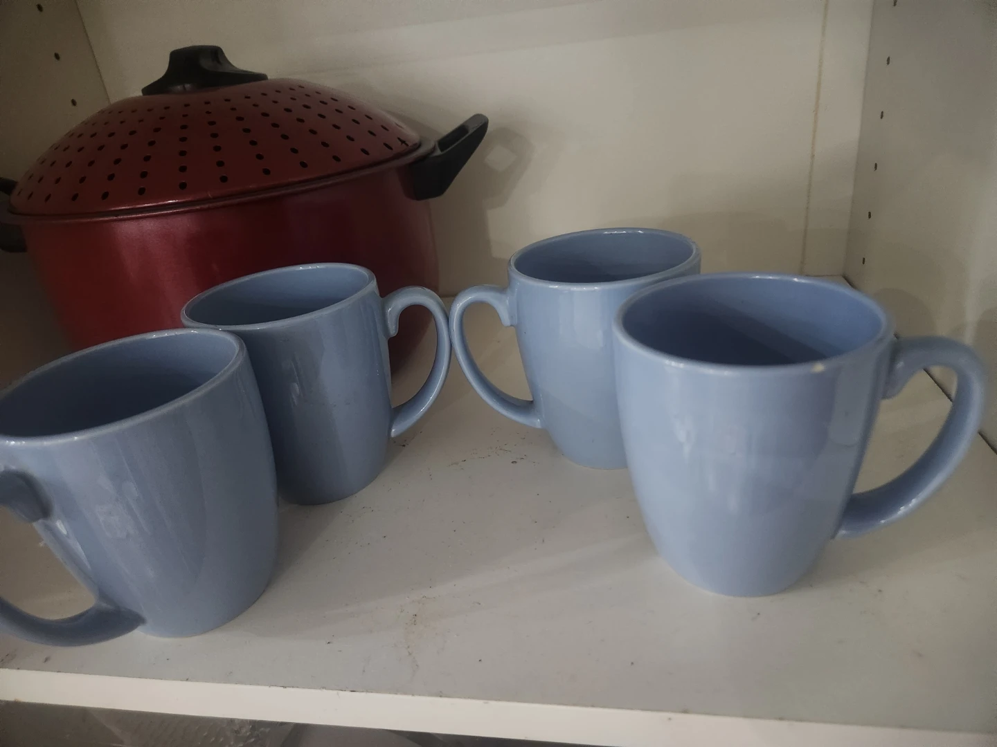 Set of 4 Light Blue Ceramic Mugs - photo 5