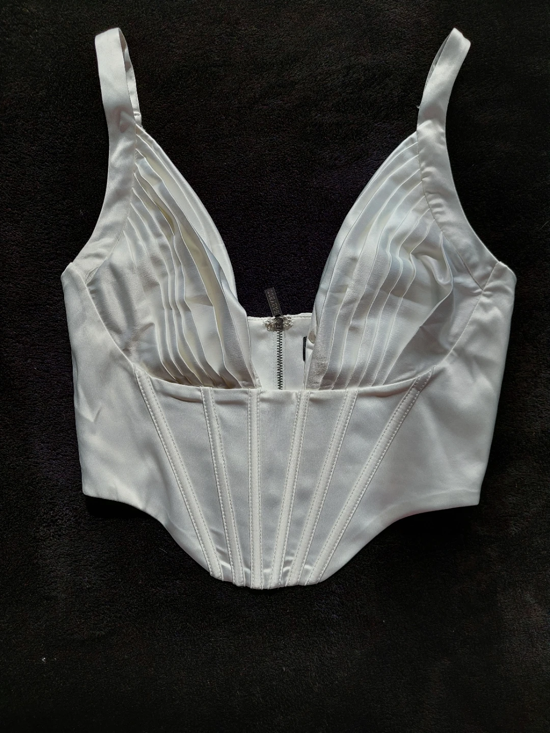 White Satin Corset Top